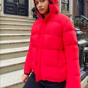 Aritzia The Super Puff Matte Red